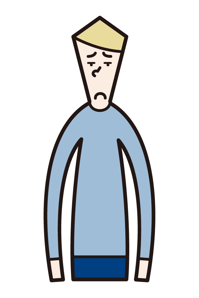 Illustration of an expressionless person (male)