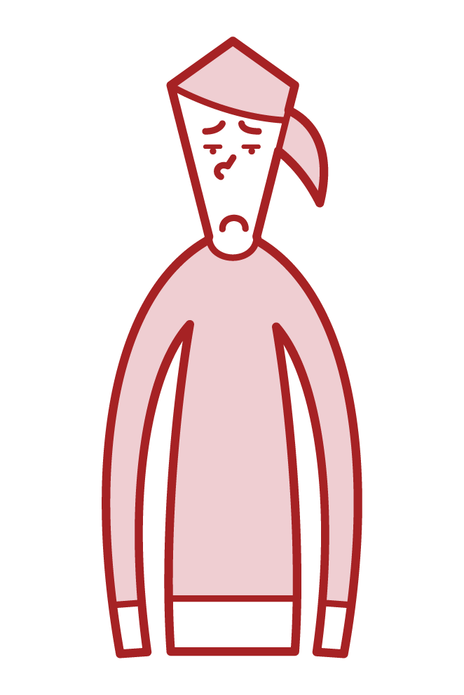 Illustration of an expressionless person (woman)