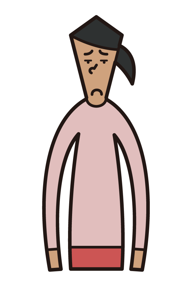 Illustration of an expressionless person (woman)