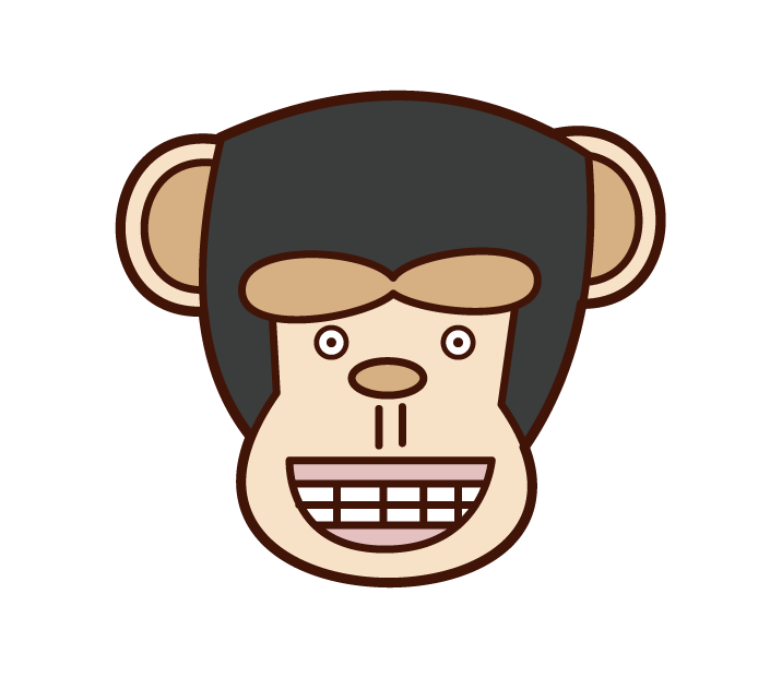 Illustration of chimpanzee's face