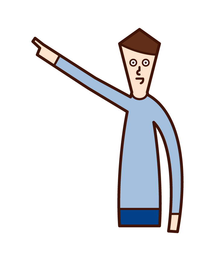 Illustration of a man pointing far away