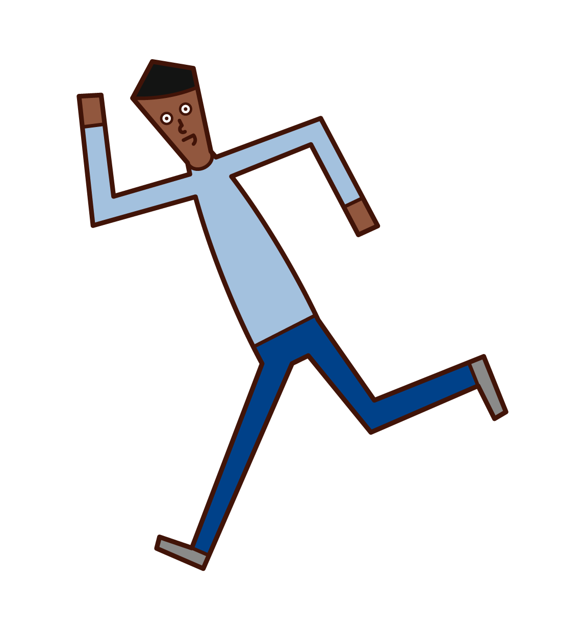 跑步姿勢的人（男性）的插圖