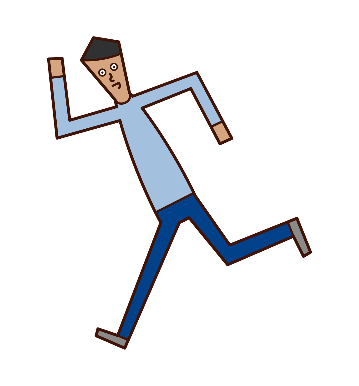 跑步姿勢的人（男性）的插圖