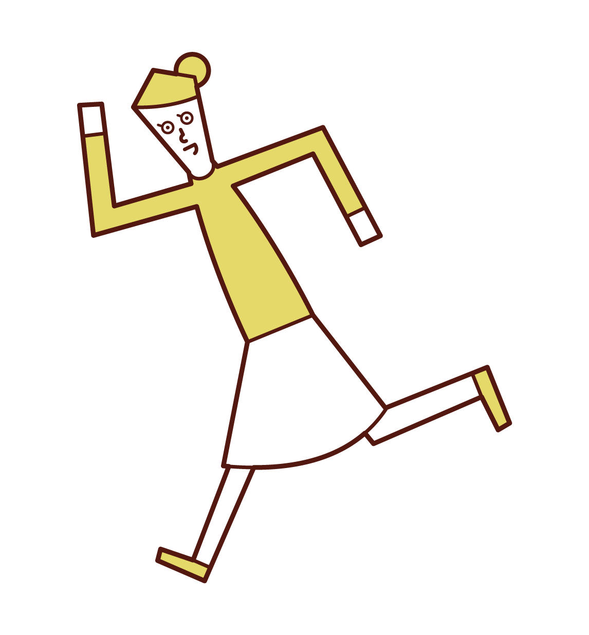跑步姿勢的人（女性）的插圖