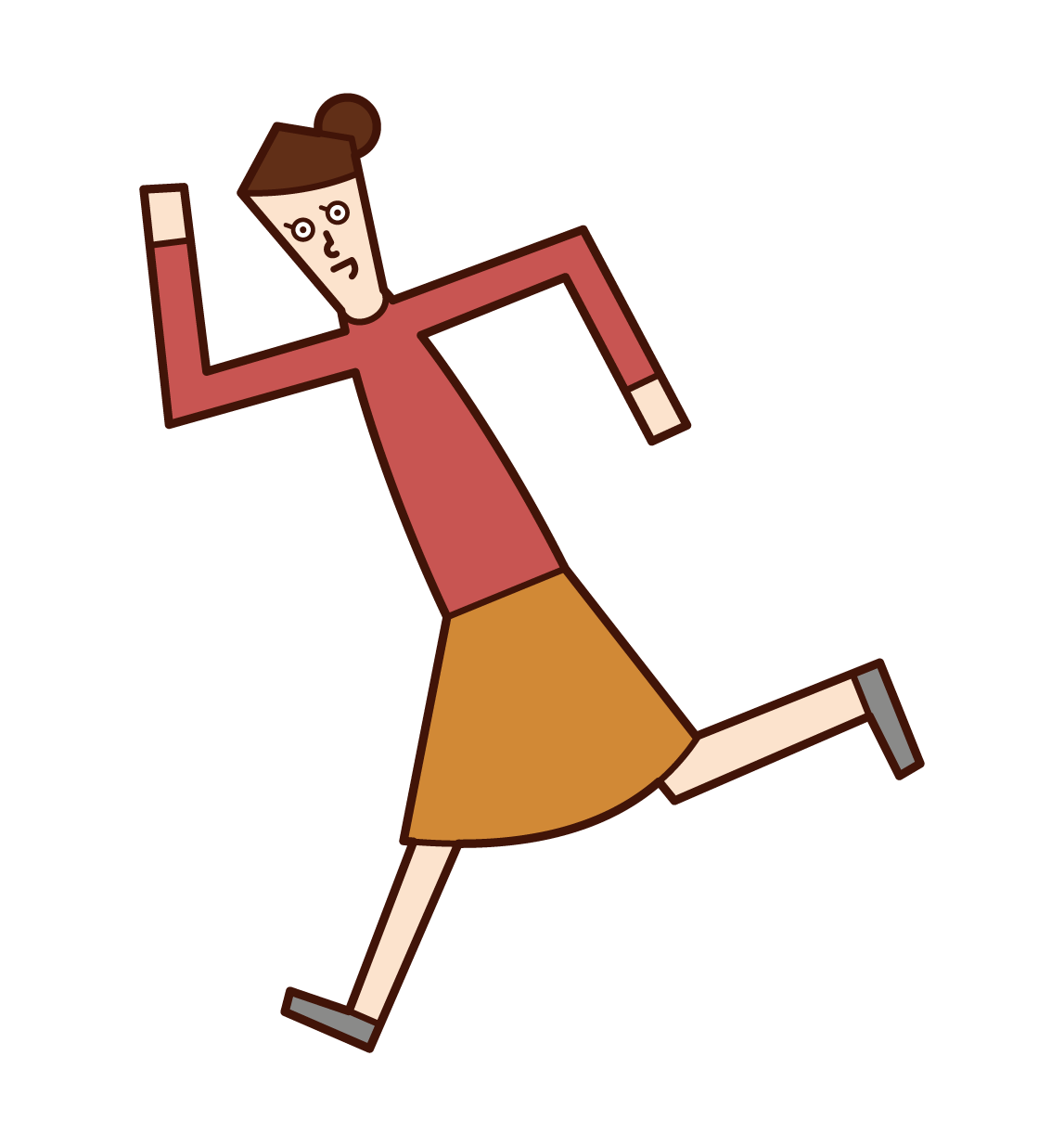 Illustration of a person (woman) posing to run