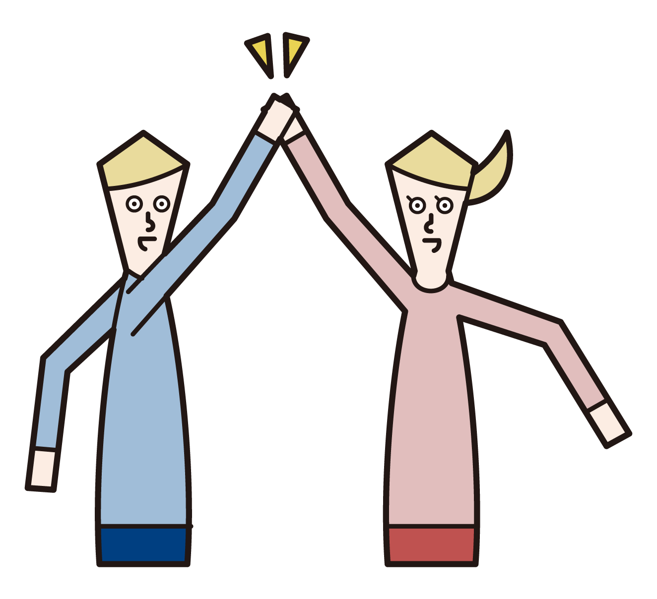 Illustration of a high-touch person (male and female)
