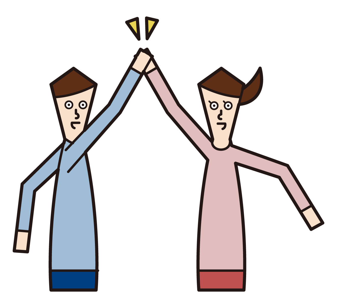 Illustration of a high-touch person (male and female)