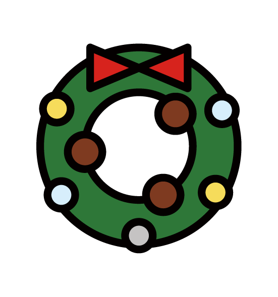 Illustrations of Christmas wreaths