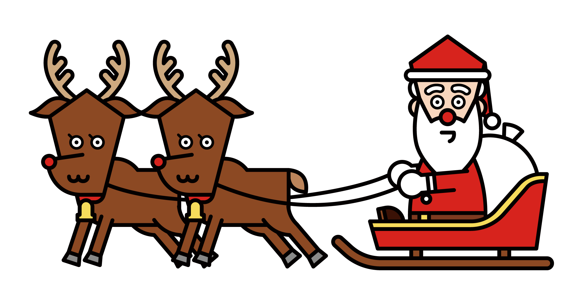 Illustration of Santa Claus on a Sleigh