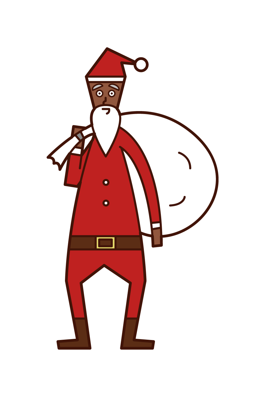 Illustration of Santa Claus with a big bag