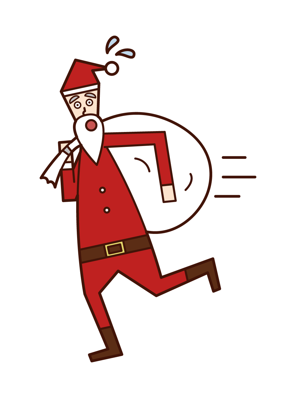 Illustration of Santa Claus (woman) who dropped the axe