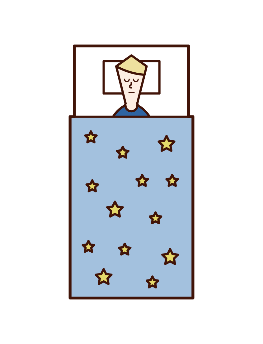 Illustration of a sleeping child (boy)