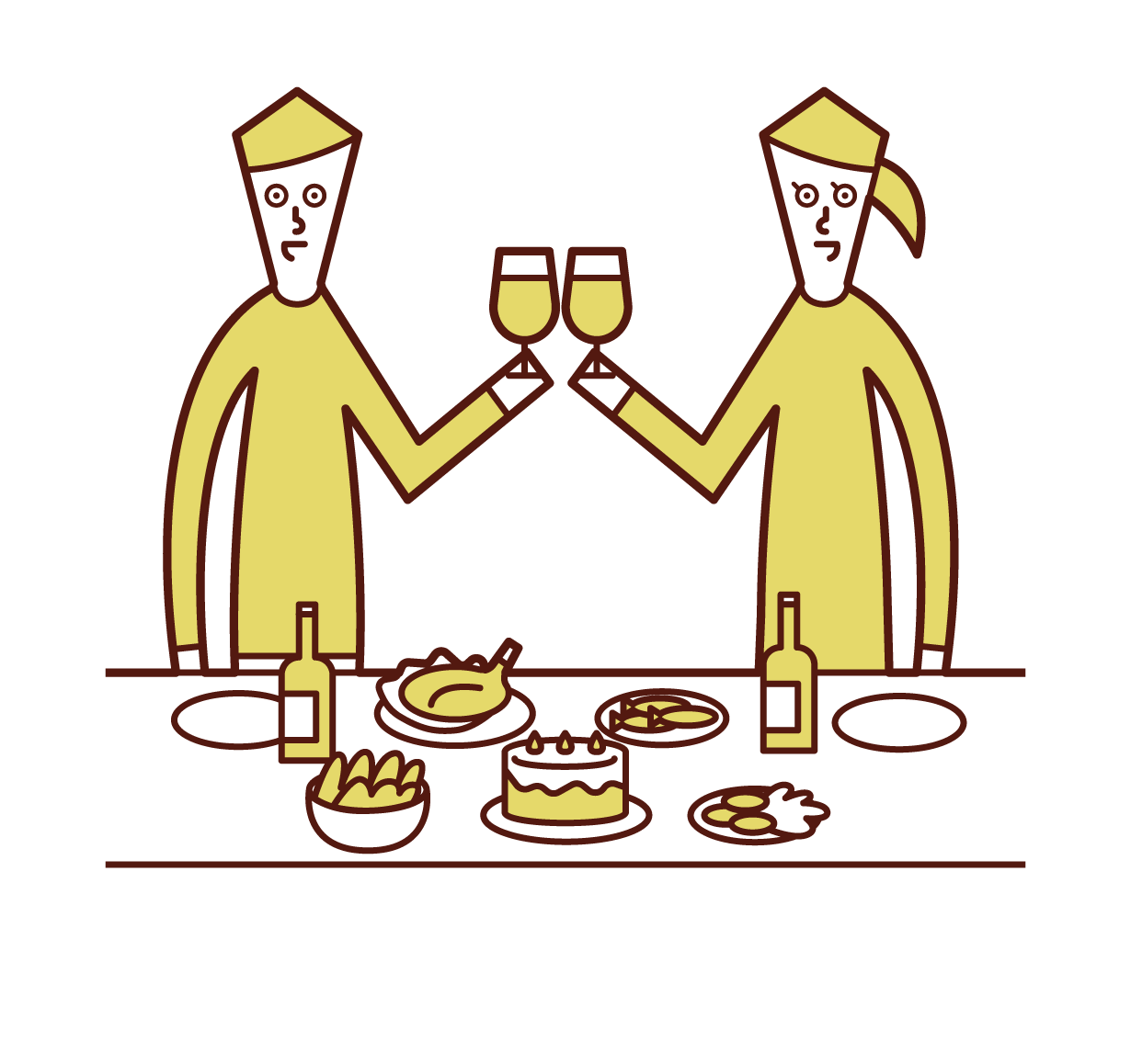 乾杯的人（男人和女人）的插圖