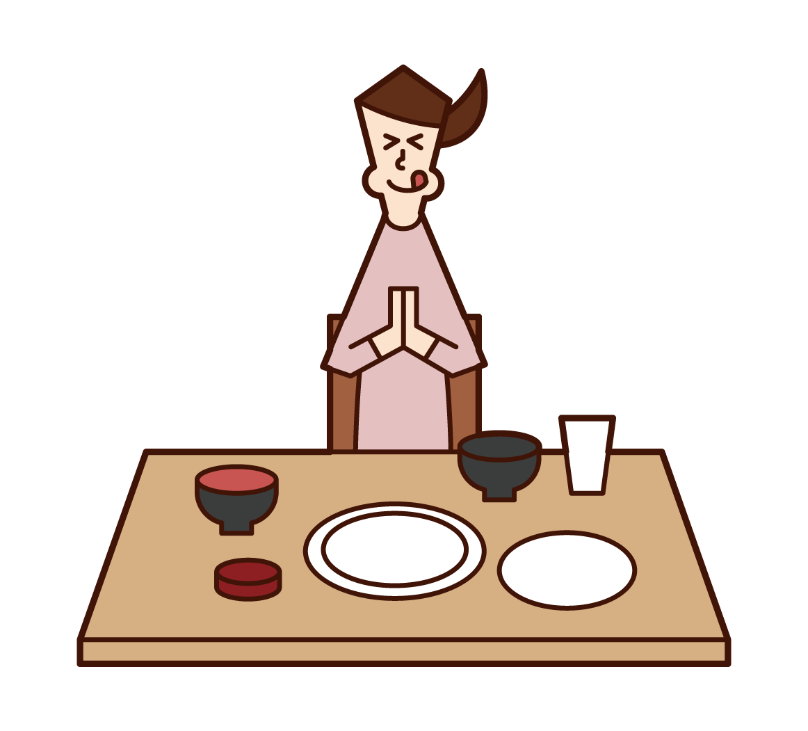 Illustration of a man eating deliciously