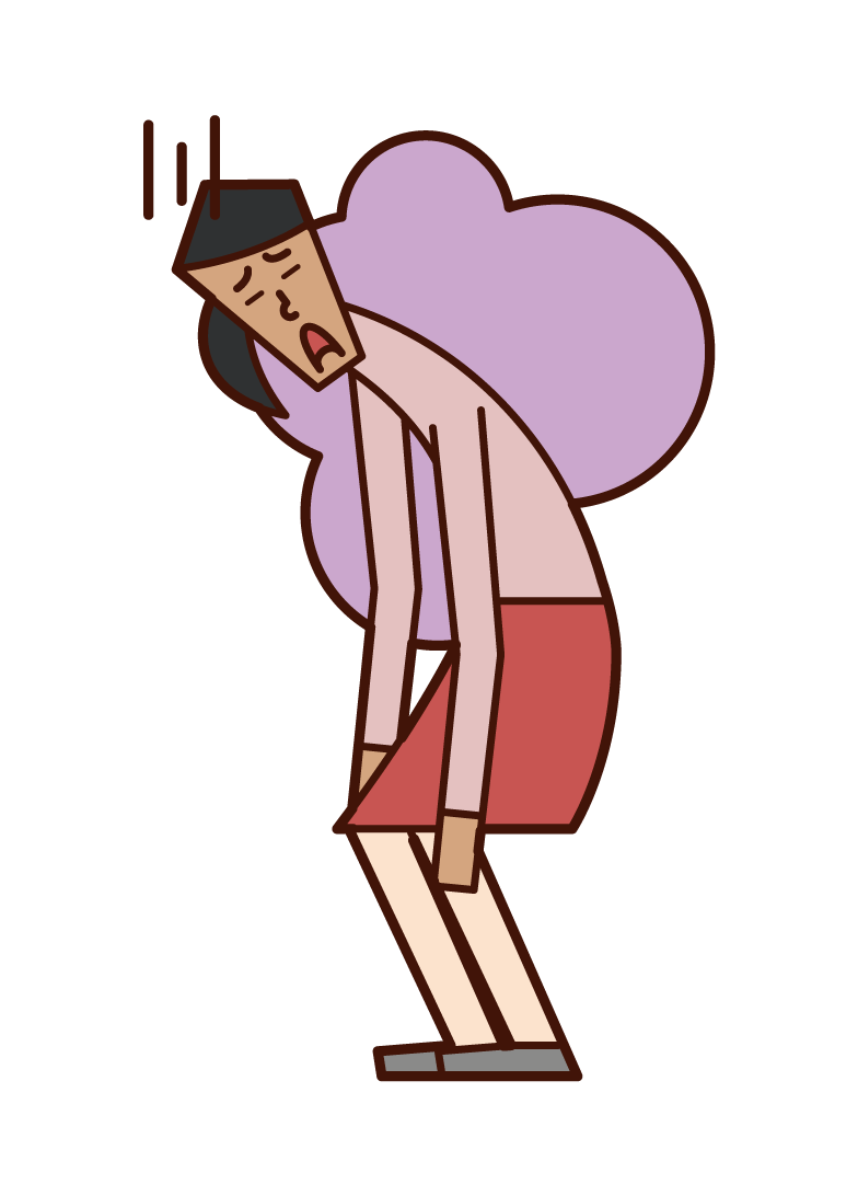 Illustration of a woman who dropped her shoulders