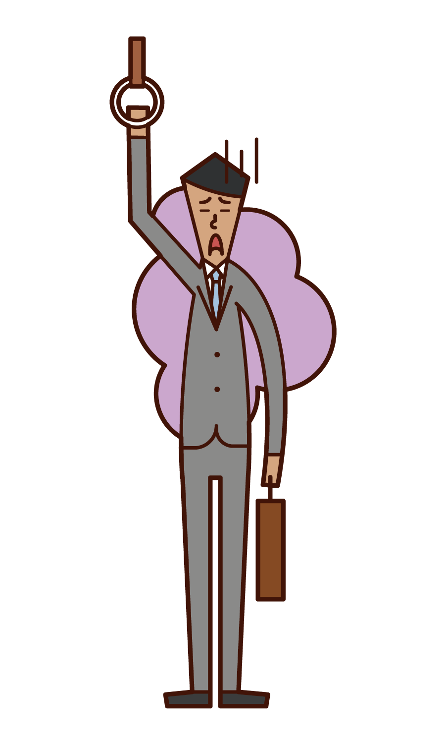 Illustration of a tired office worker (man)