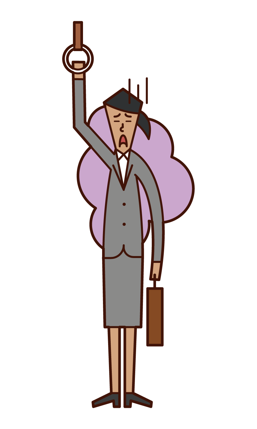 Illustration of a tired company employee (woman)