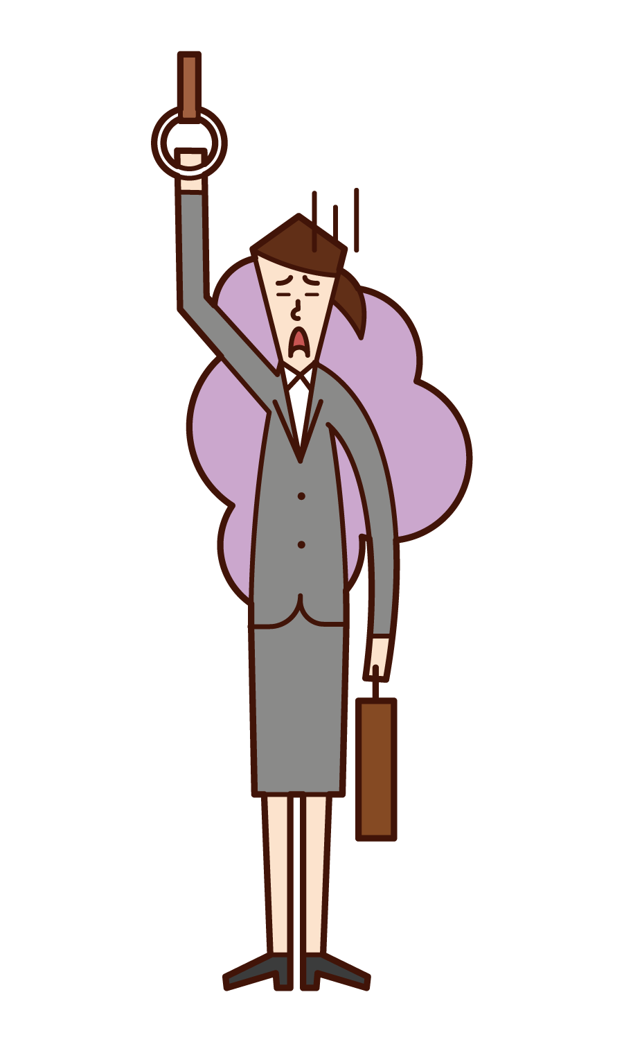 Illustration of a tired company employee (woman)