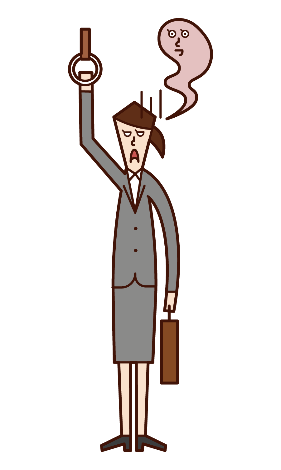 Illustration of a tired company employee (woman)