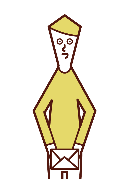 手紙を渡す人 男性 のイラスト フリーイラスト素材 Kukukeke ククケケ