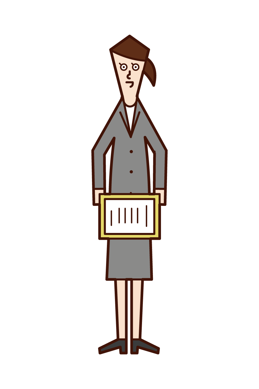 Illustration of the person (woman) who submits her resignation