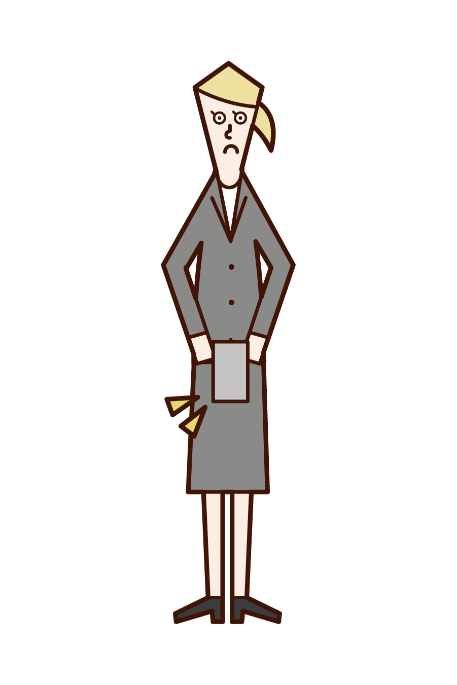 Illustration of the person (woman) who submits her resignation