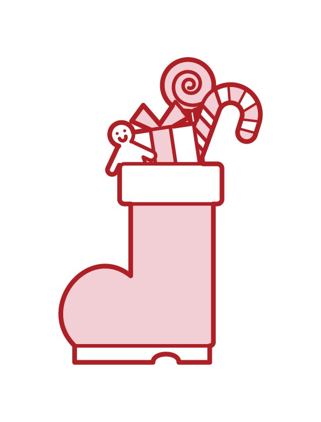 Illustration of Christmas Boots Presents
