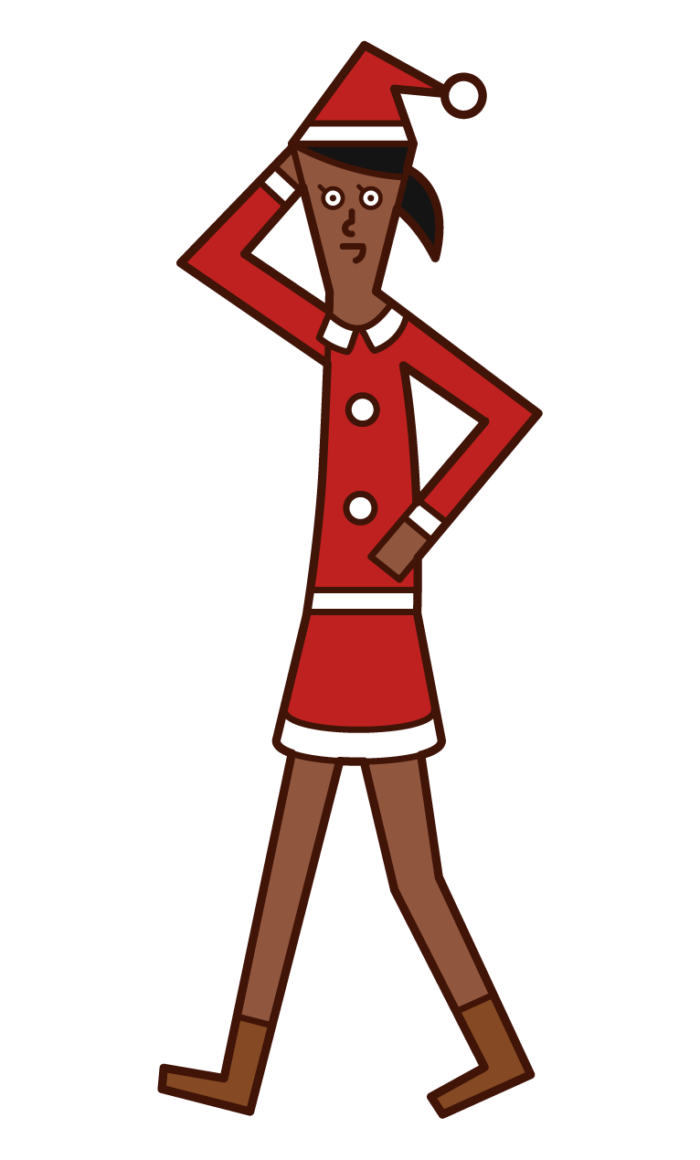 Illustration of a woman in a Santa Claus costume