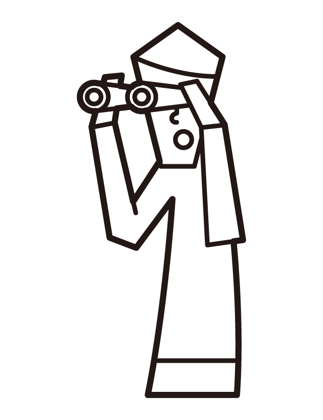 雙筒望遠鏡（男性）插圖