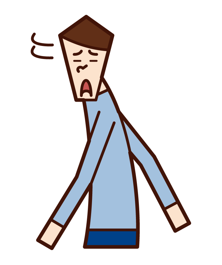 Illustration of a man turning around with a troubled face