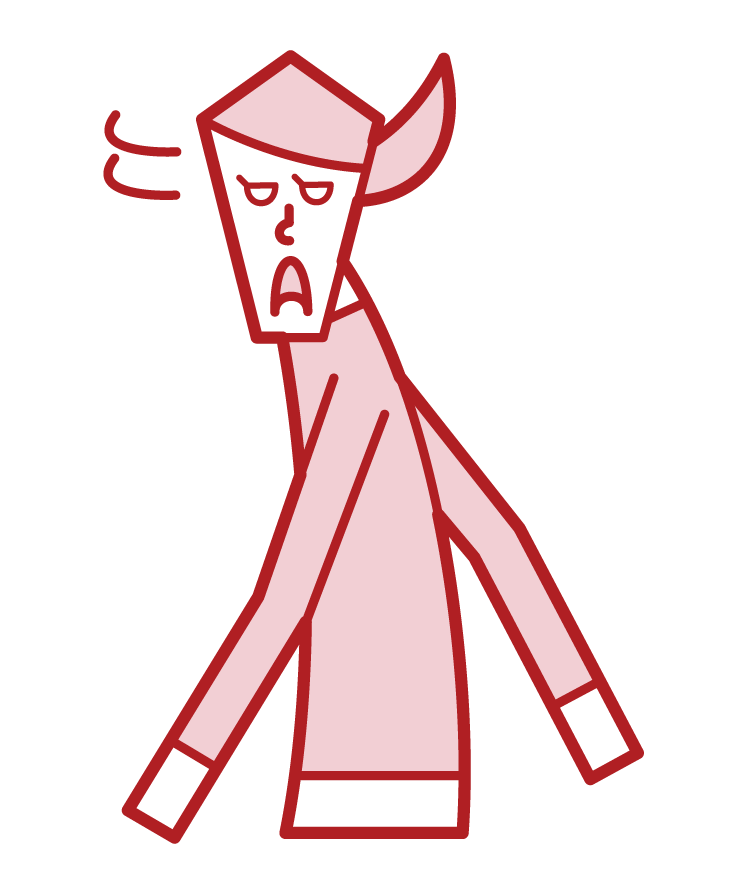 Illustration of a woman turning around with an angry face