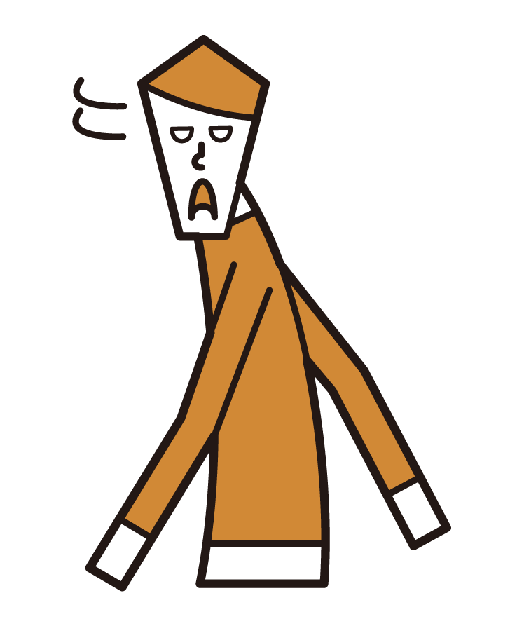 Illustration of a man turning around with an angry face