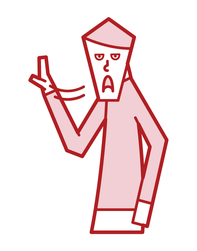 Illustration of a gesture (male) that can be removed