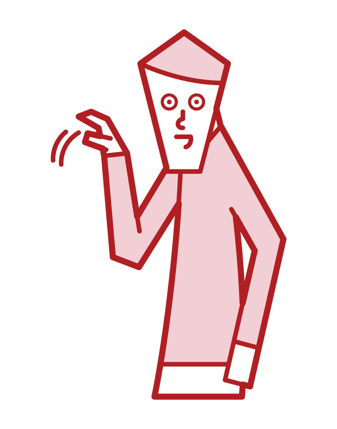 Illustration of a beckoner (male)