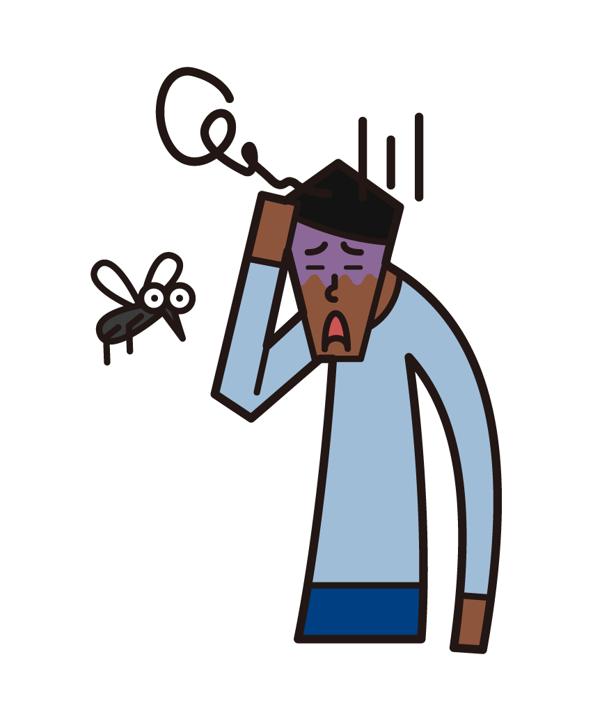 Illustration of dengue fever (male)