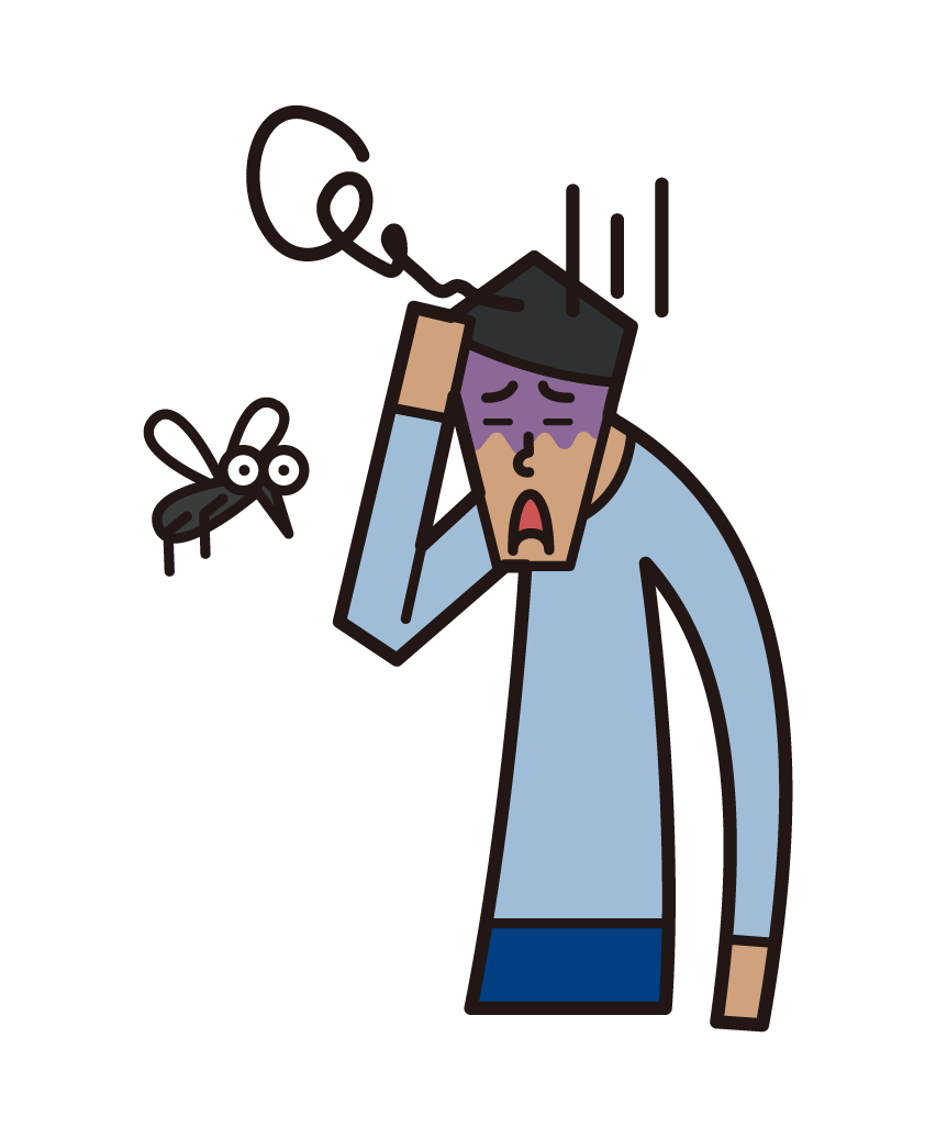 Illustration of dengue fever (male)