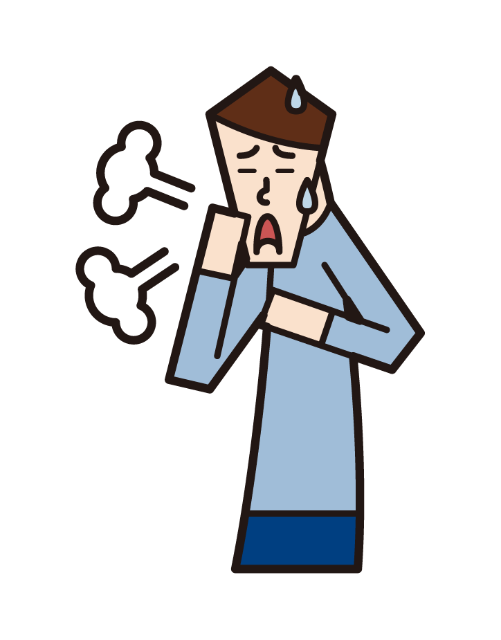 哮喘、呼吸過度和支氣管炎（男性）的插圖