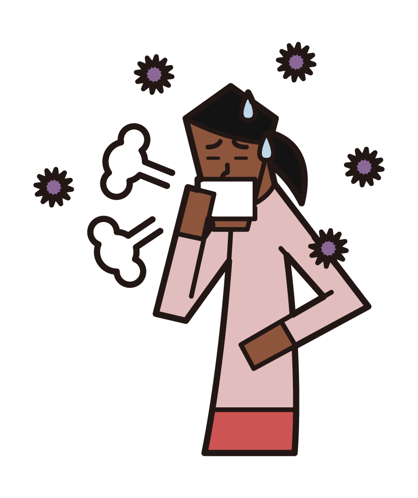Illustration of influenza (woman)