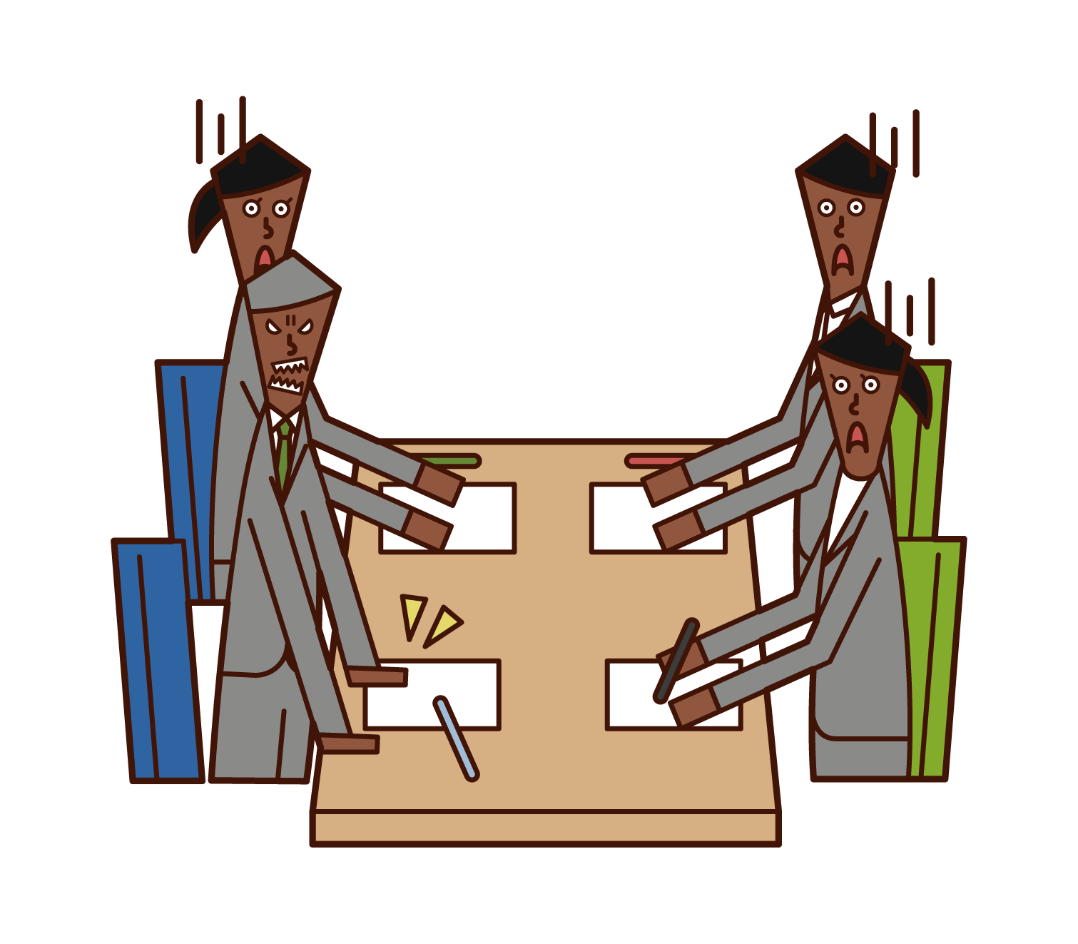 Illustration of a man angry at a meeting