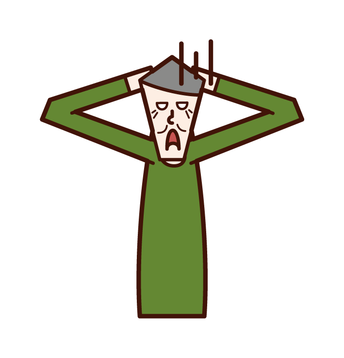 頭を抱えて絶望する老人 男性 のイラスト フリーイラスト素材 Kukukeke ククケケ