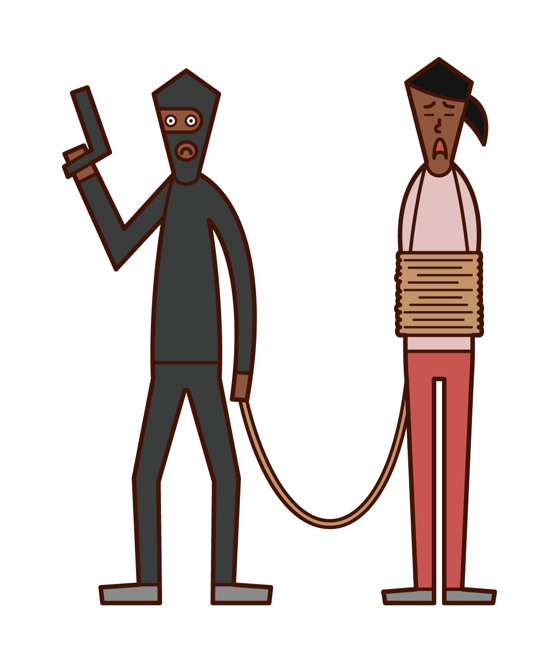 Illustration of a hostage (woman)