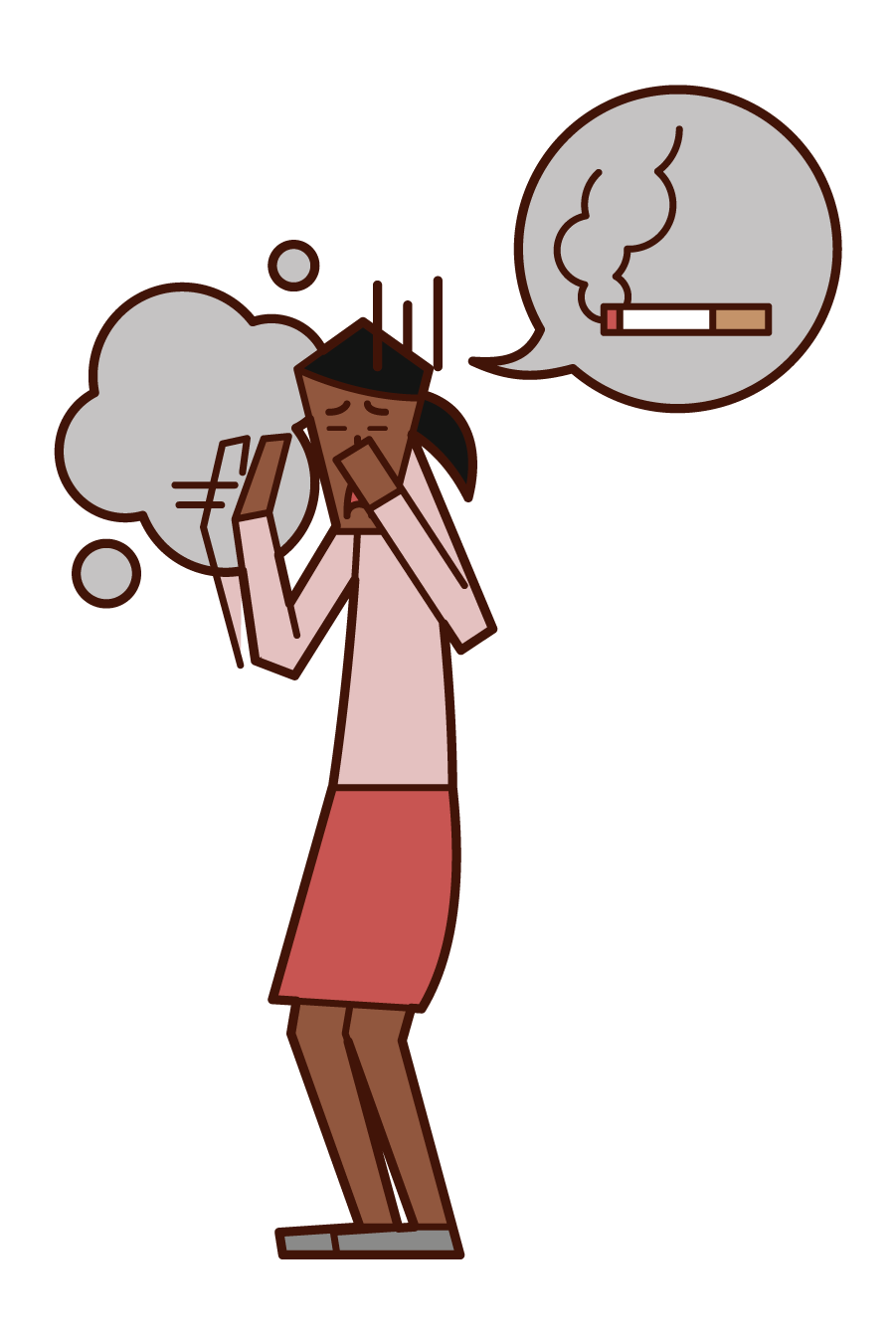 タバコの煙を嫌がる人 女性 のイラスト フリーイラスト素材集 Kukukeke