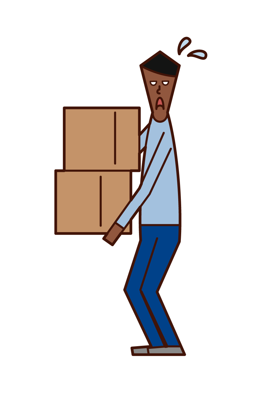 重い荷物を運ぶ人 男性 のイラスト フリーイラスト素材 Kukukeke ククケケ