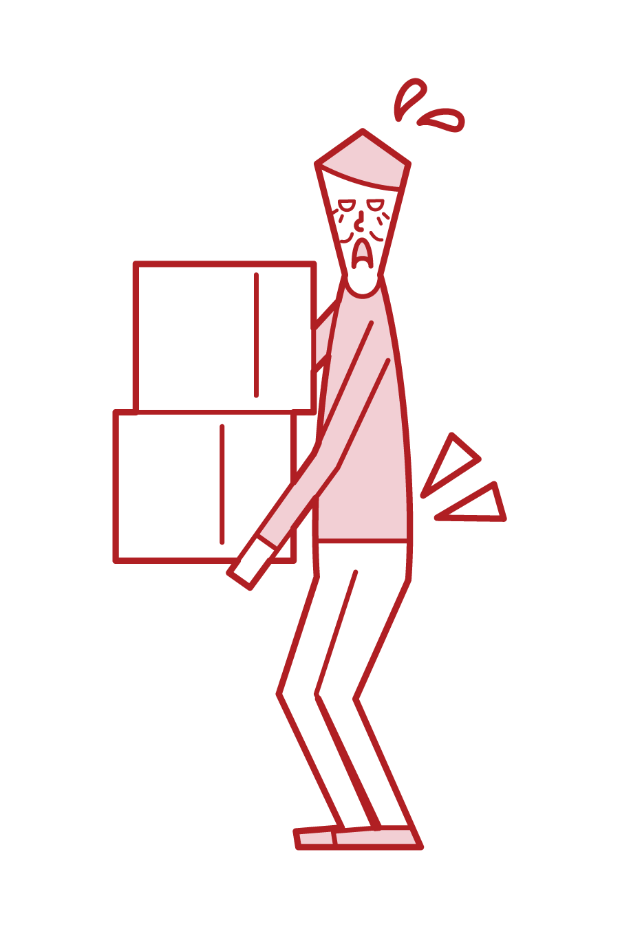 Illustration of a tight waist (man)