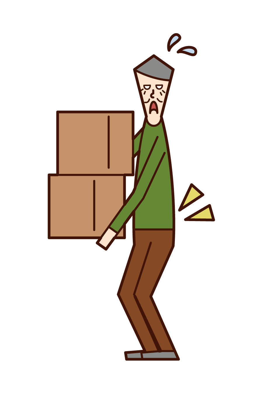 Illustration of a man carrying heavy baggage