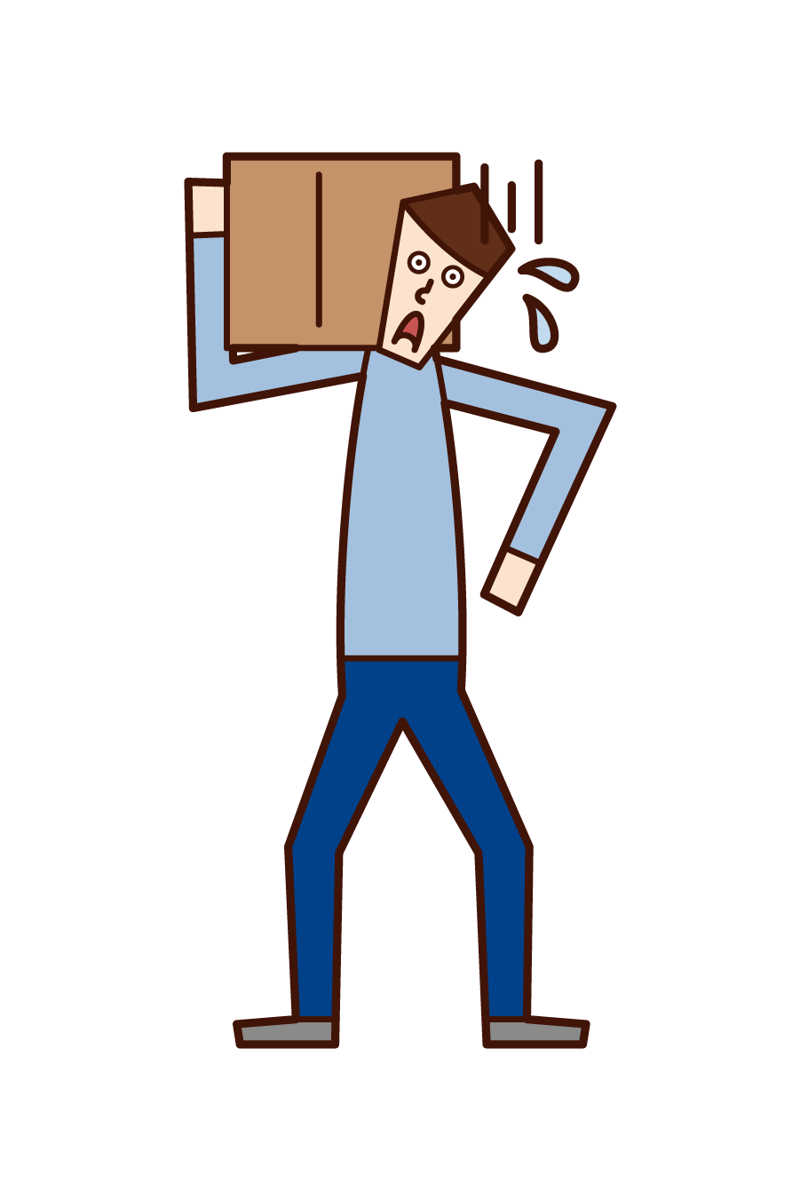 Illustration of a man carrying heavy baggage