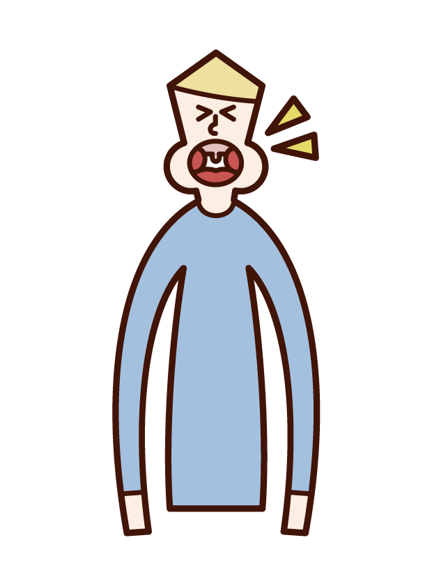 Illustration of tonsil hypertrophy (man)