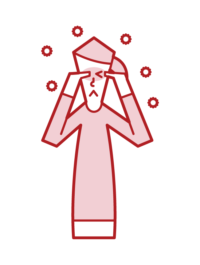 Illustration of Hay fever (woman)