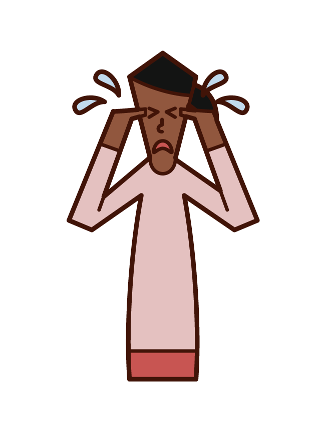 Illustration of a crying person (woman)