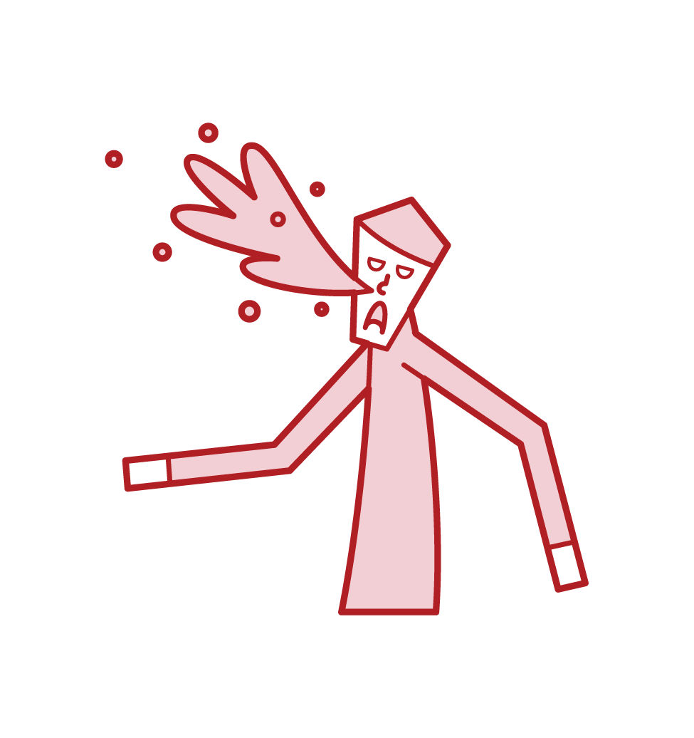 Illustration of a blowing nosebleed (man)